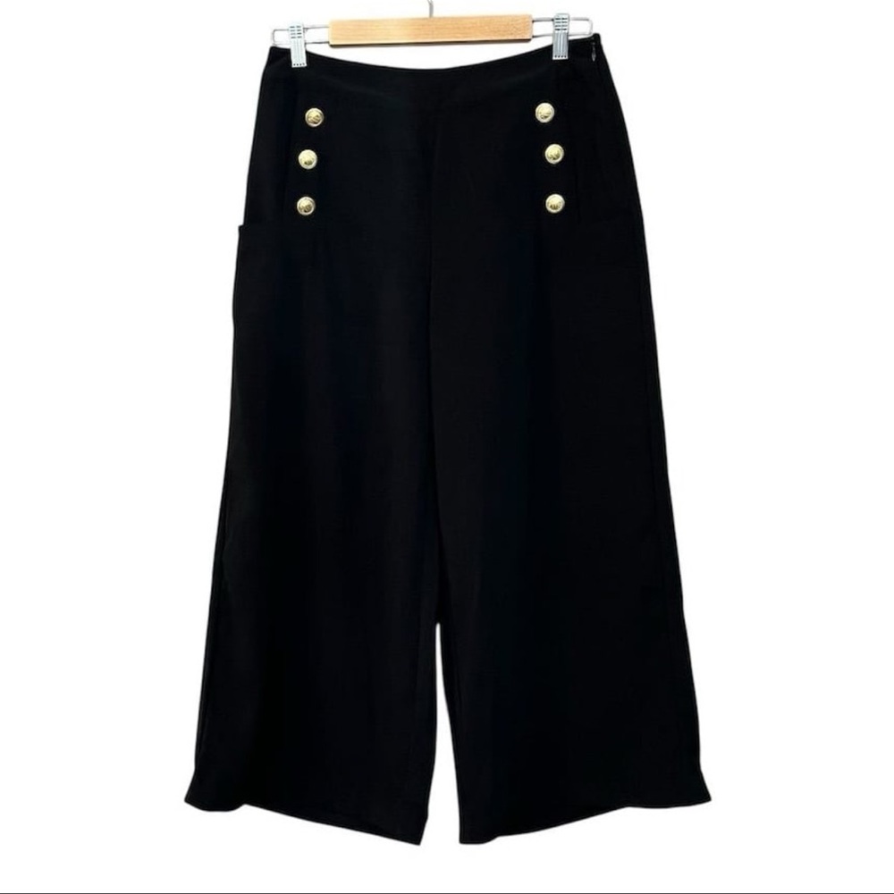 Who What Wear Women's Mid Rise Wide Leg Button Detailed Trouser *NO SIZE TAG*